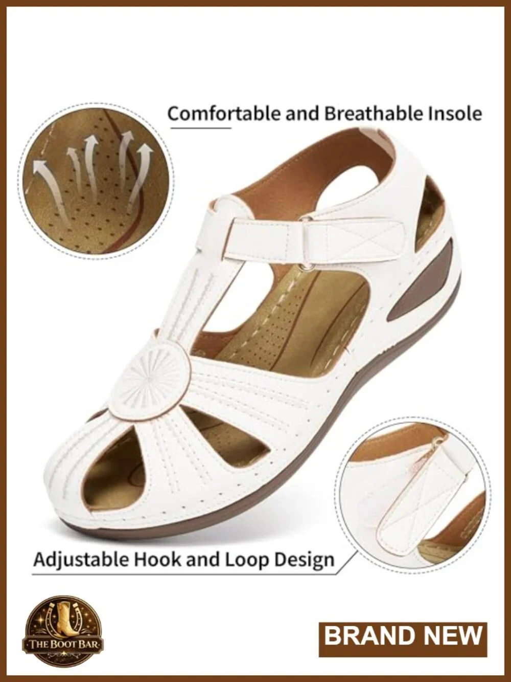Women's Closed Toe Wedge Fisherman Sandals Adjustable Ankle Strap Non Slip